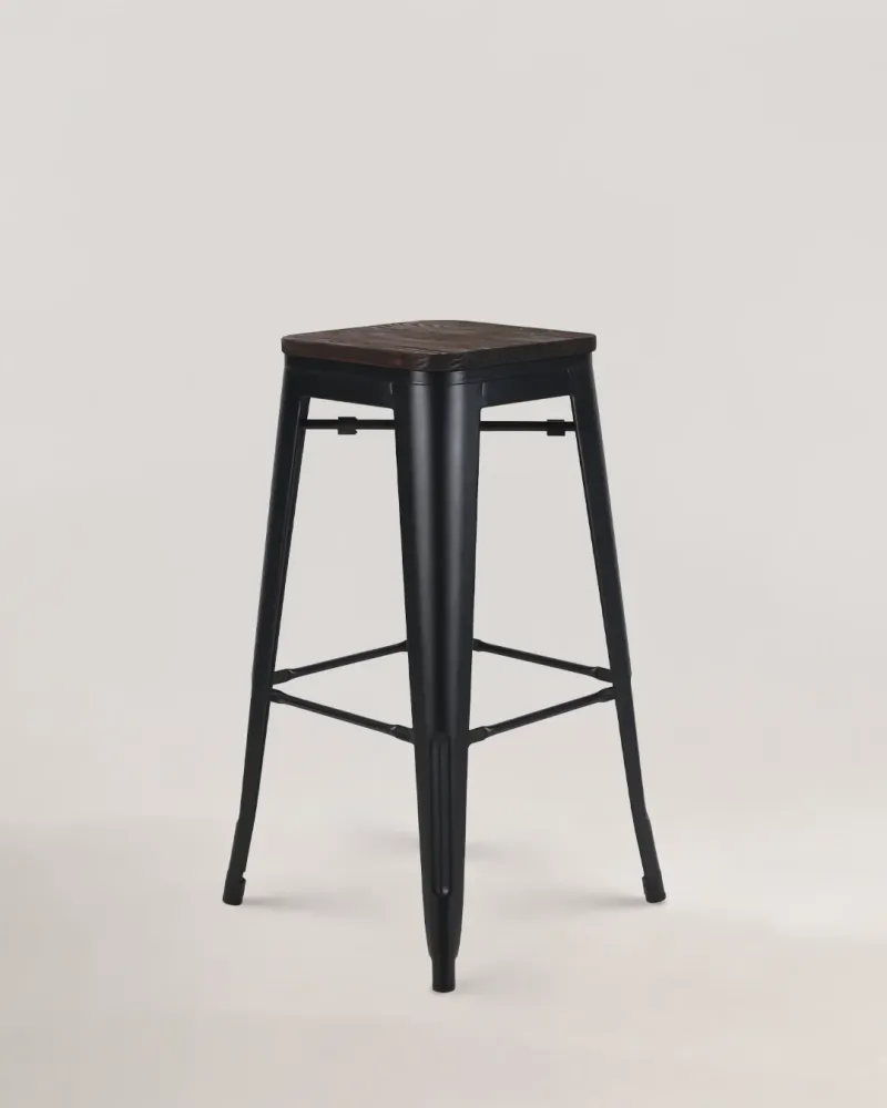 Sgabello da bar legno lix nero