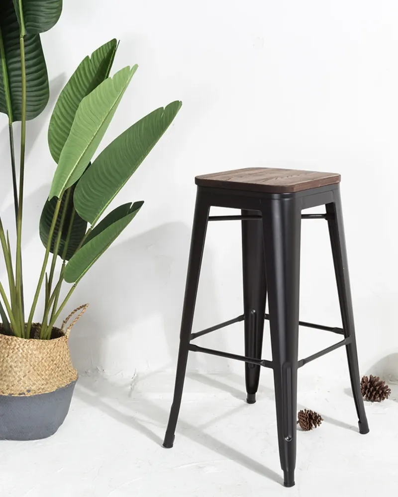 Sgabello da bar legno lix nero