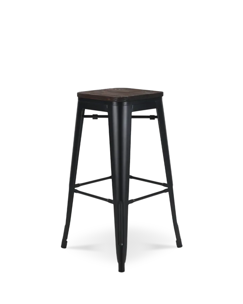 Sgabello da bar legno lix nero