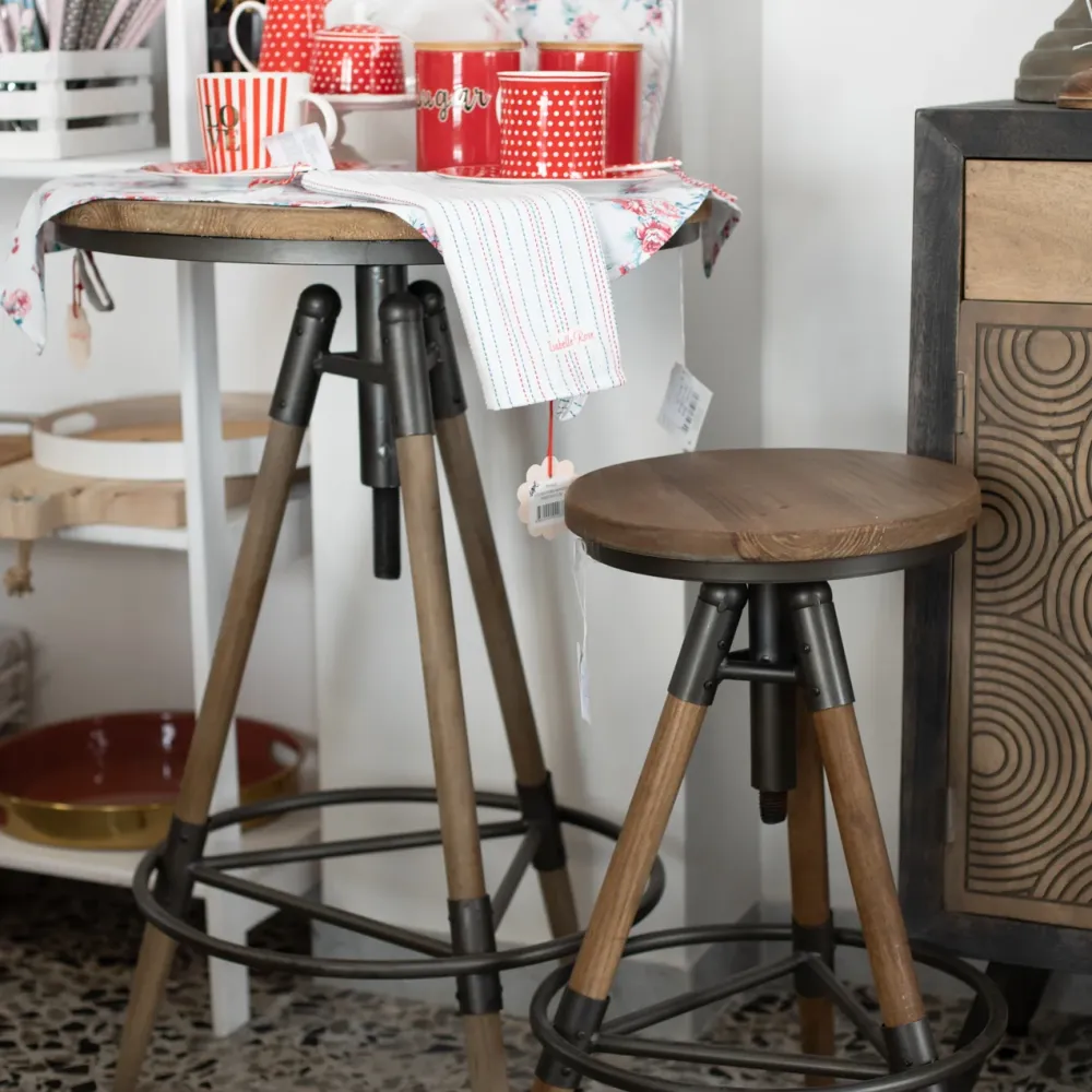 sgabello da bar legno e metallo