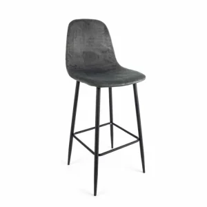 Sgabello bar linea irelia velluto grigio scuro
