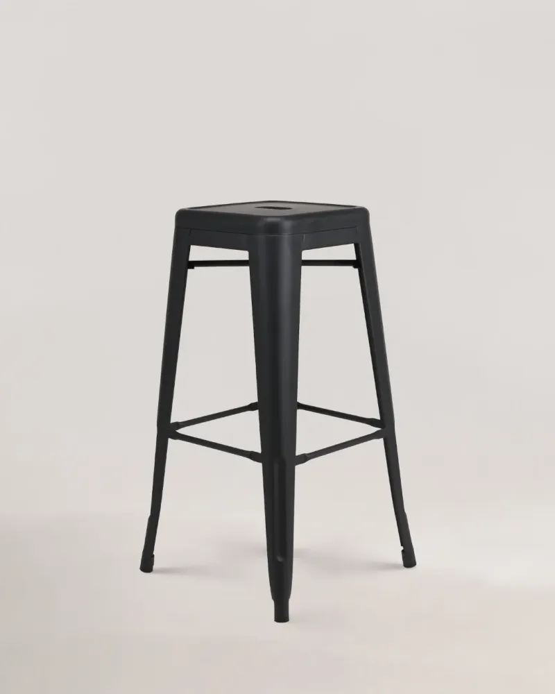 Sgabello da bar metallo Lix nero