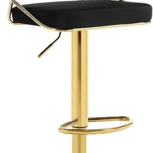 Sgabello da bar regolabile altezza velluto metallo oro nero