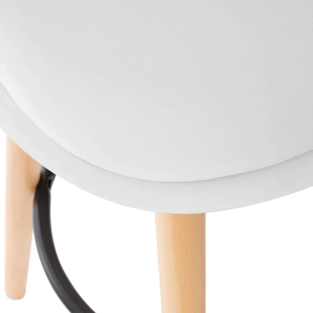 Sgabello bar scandinavo bianco e rovere