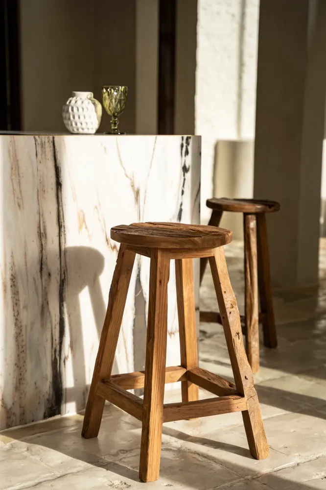 Lo Sgabello Da Bar Shibori - Naturale