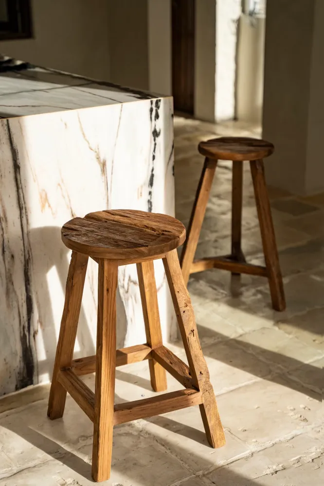Lo Sgabello Da Bar Shibori - Naturale