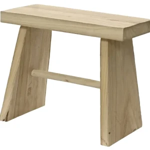 Sgabello basso country legno di paulownia naturale - 50x23,5x40cm - Kaemingk