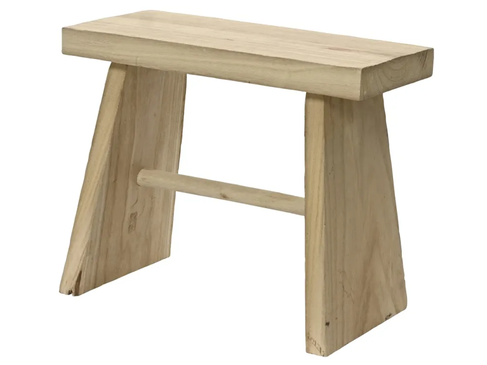 Sgabello basso country legno di paulownia naturale - 50x23,5x40cm - Kaemingk