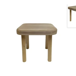 Sgabello basso legno naturale 31x25x29 cm - Due Esse