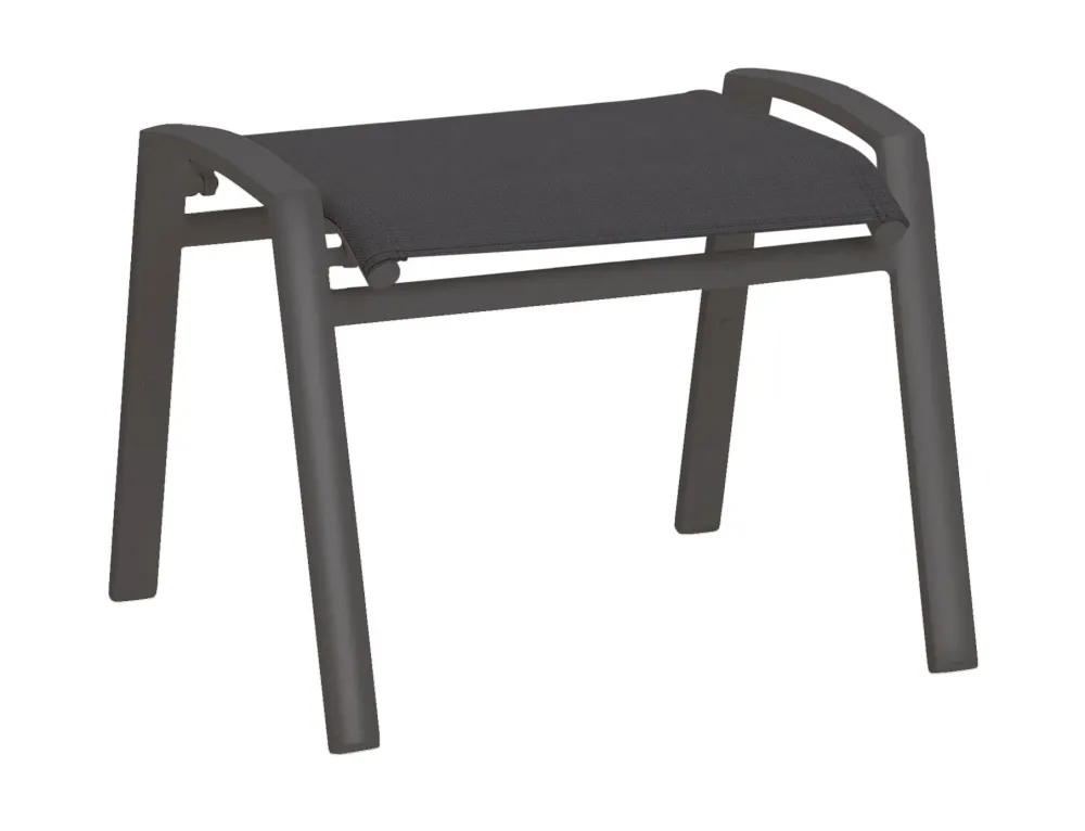Sgabello Cavalese alluminio, verniciato polvere, tessuto antistrappo - antracite