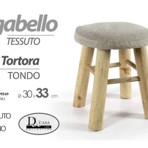 Sgabello colore tortora misura 30x33cm
