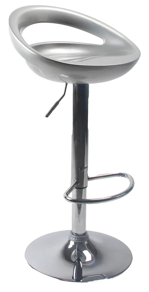 Sgabello con Alzata Gas e Seduta Girevole ABS Motti Seattle Silver Lucido