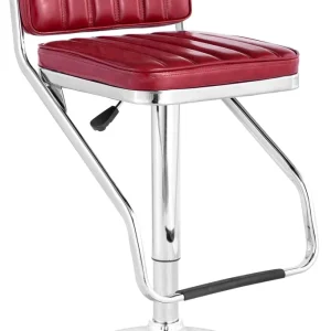 Sgabello con Alzata Gas e Seduta Girevole Similpelle Motti Kansas Rosso