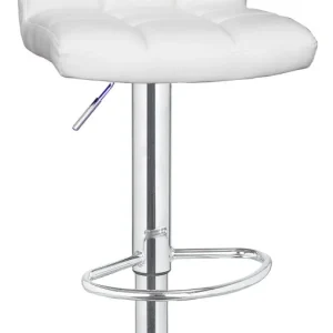 Sgabello con Alzata Gas e Seduta Girevole Similpelle Motti Houston Bianco