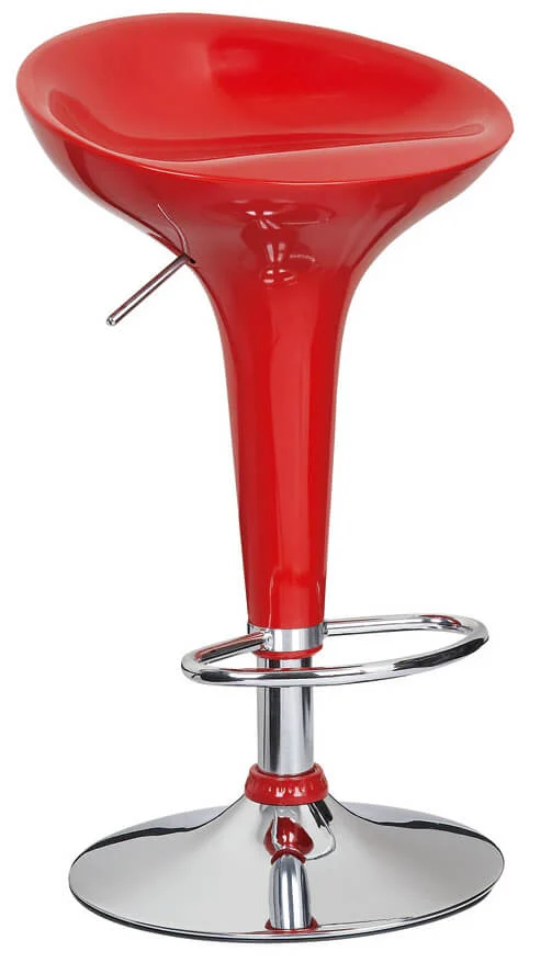 Sgabello con Alzata Gas e Seduta Girevole ABS Motti Boston Rosso Lucido