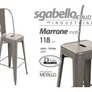 Sgabello con schienale h.118cm industriale 757518