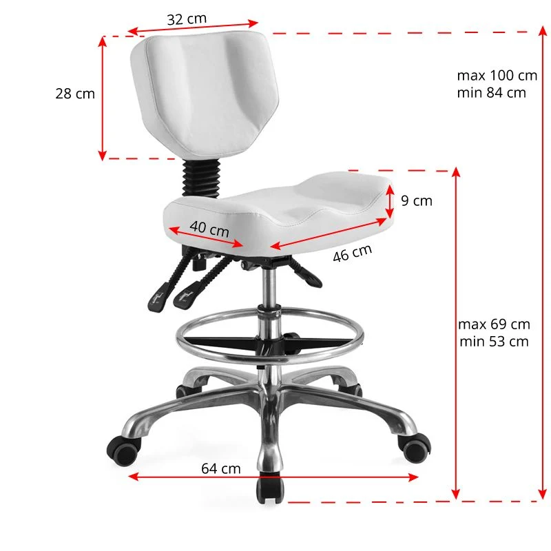 Sgabello con seduta larga | cod. POL-4299 (bianco)