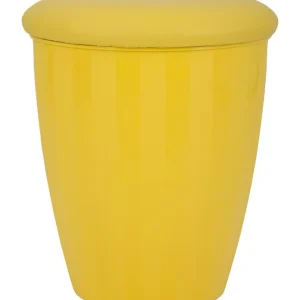 Sgabello contenitore pouf moderno per salotto o camera colore giallo
