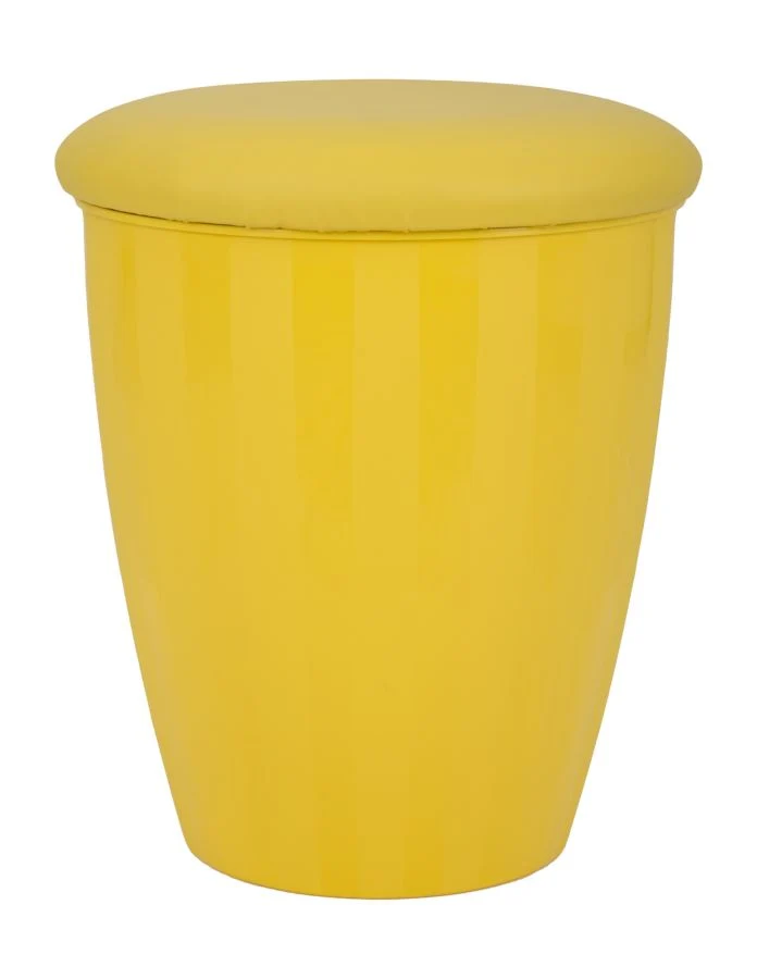 Sgabello contenitore pouf moderno per salotto o camera colore giallo
