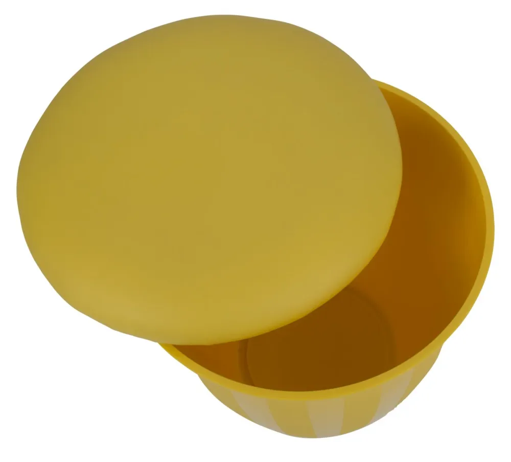 Sgabello contenitore pouf moderno per salotto o camera colore giallo