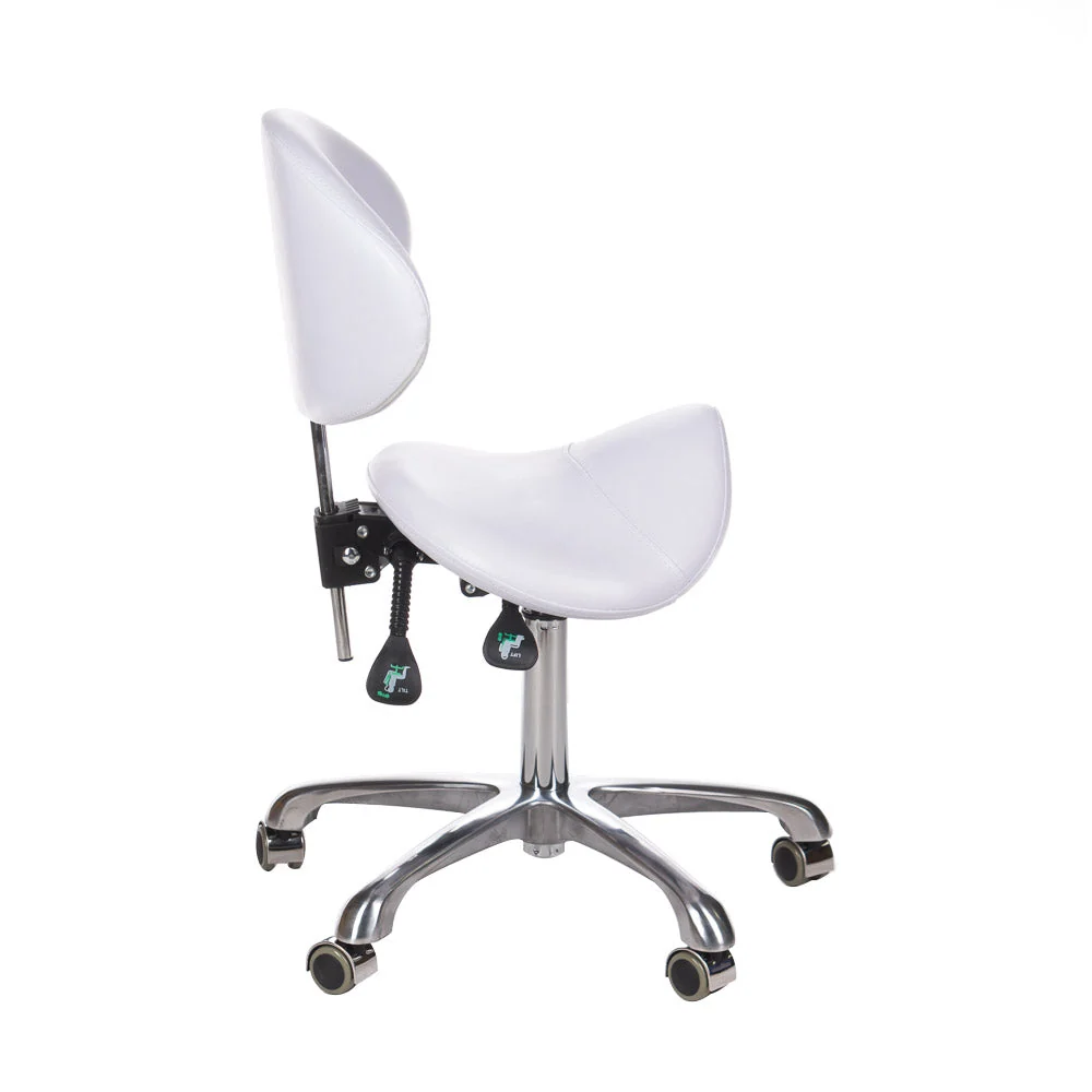 Sgabello cosmetico con schienale -3004 bianco