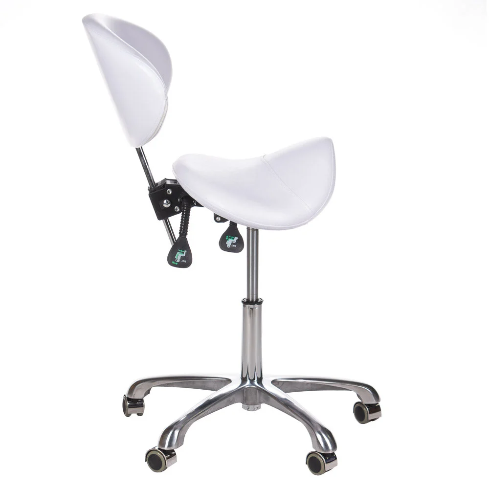 Sgabello cosmetico con schienale -3004 bianco