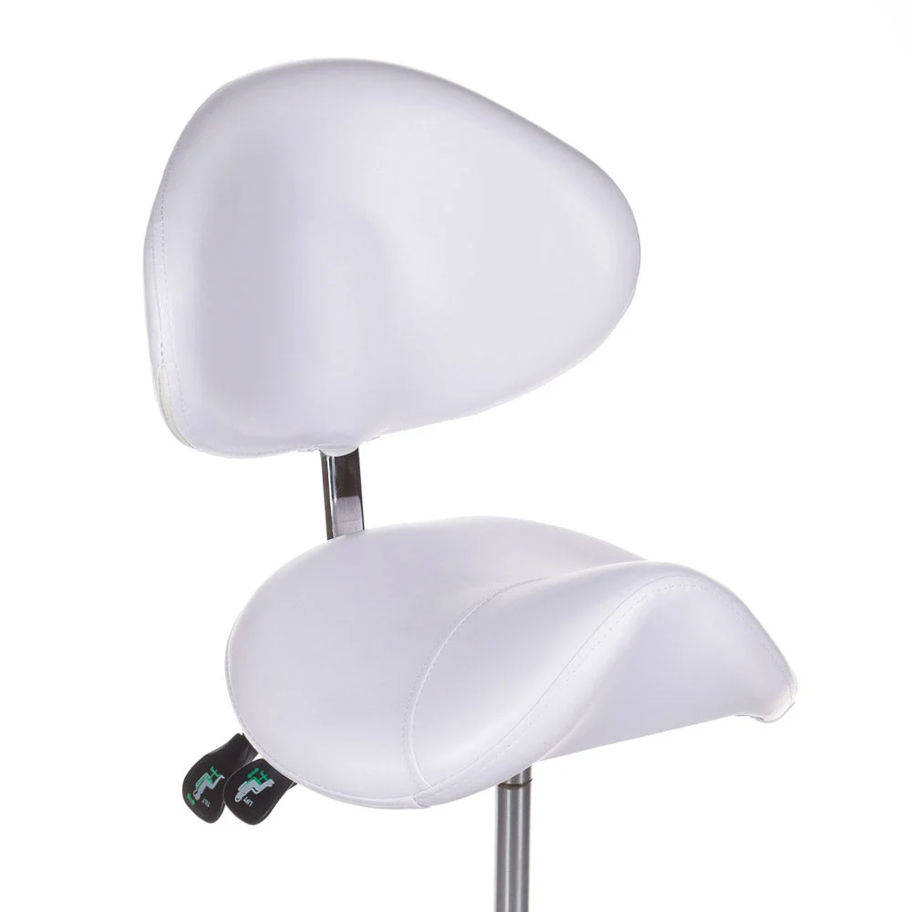 Sgabello cosmetico con schienale -3004 bianco