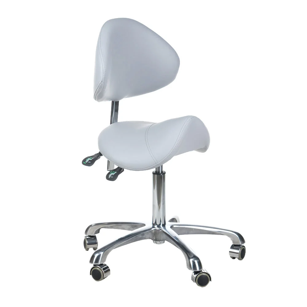 Sgabello cosmetico con schienale -3004 grigio