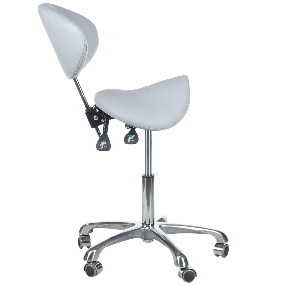 Sgabello cosmetico con schienale -3004 grigio
