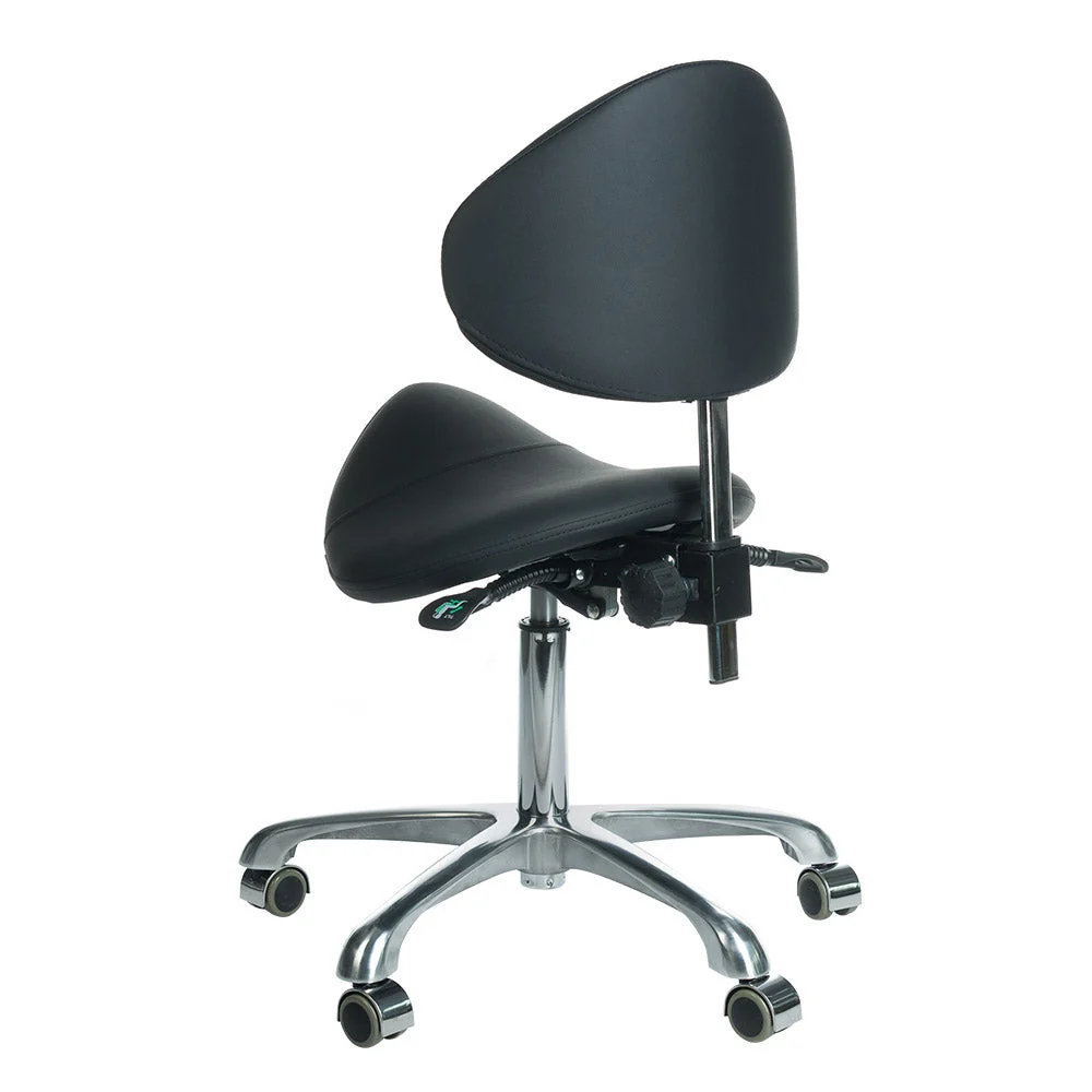 Sgabello cosmetico con schienale -3004 nero