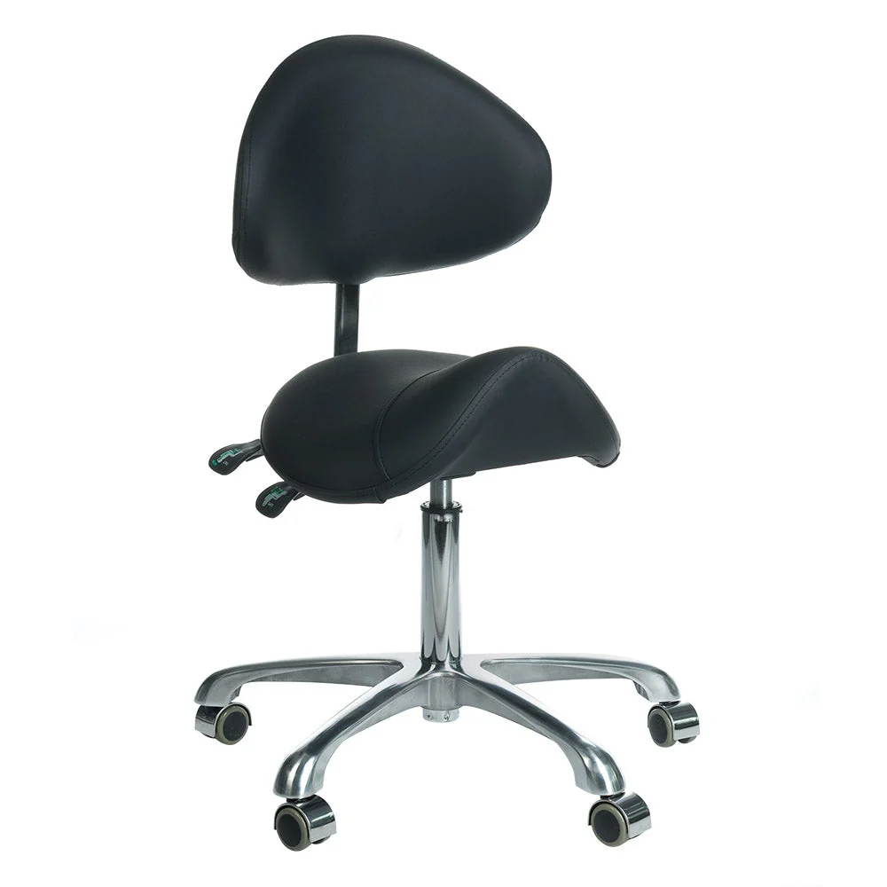 Sgabello cosmetico con schienale -3004 nero