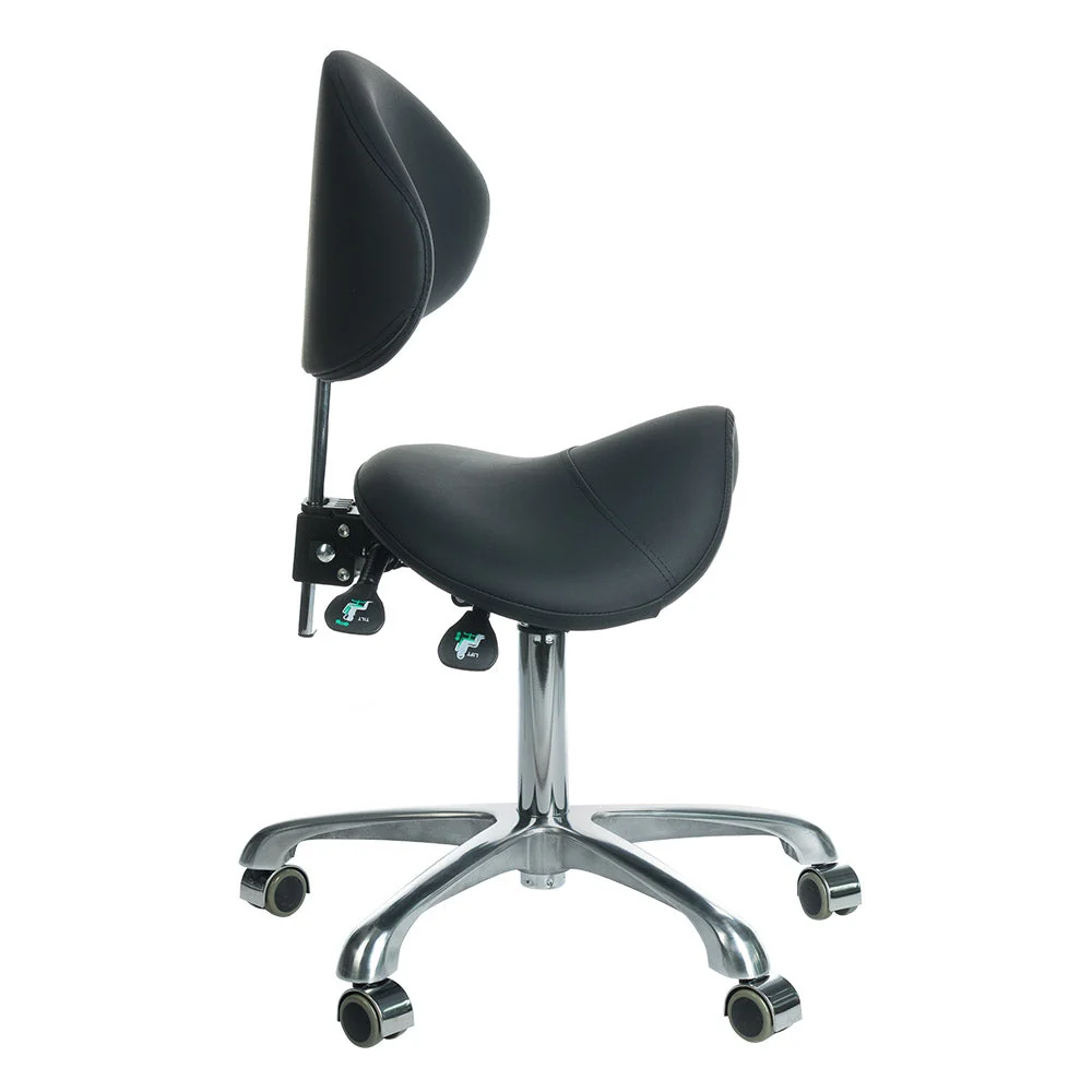 Sgabello cosmetico con schienale -3004 nero