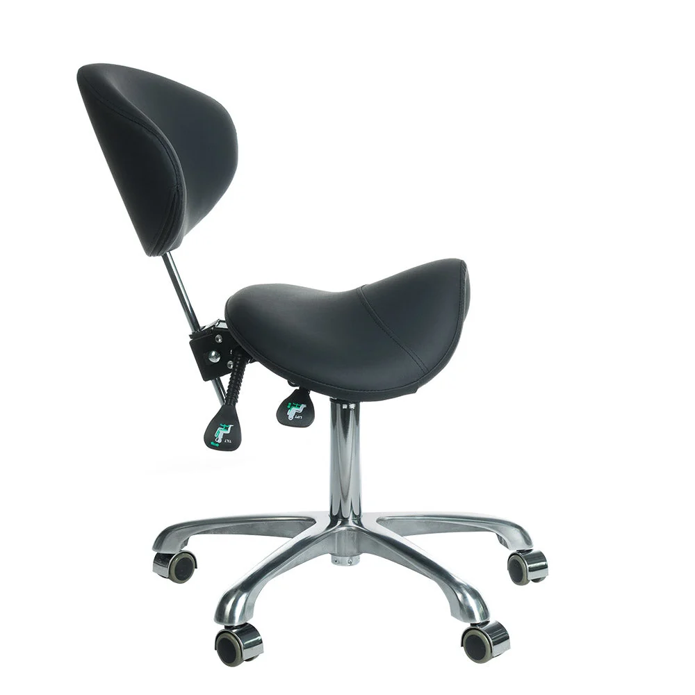 Sgabello cosmetico con schienale -3004 nero