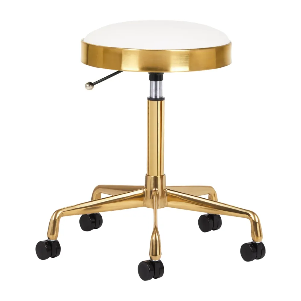 Sgabello dorato per estetica | cod. POL-H7 (bianco)