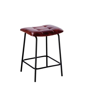 Sgabello ecopelle gaia colore marrone 46x43xh62cm