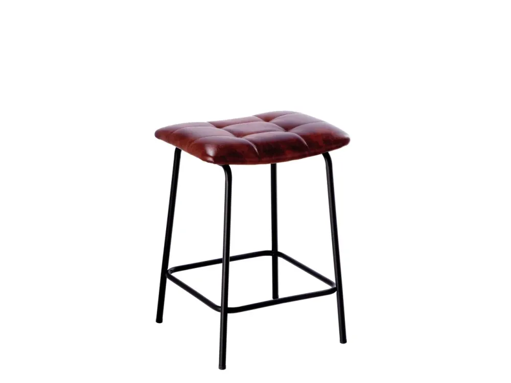 Sgabello ecopelle gaia colore marrone 46x43xh62cm