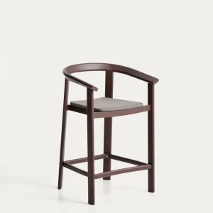 Sgabello Erice alluminio e corda marrone, 65 cm