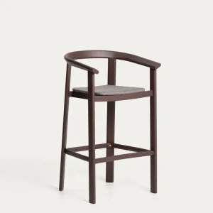 Sgabello Erice alluminio e corda marrone, 75 cm