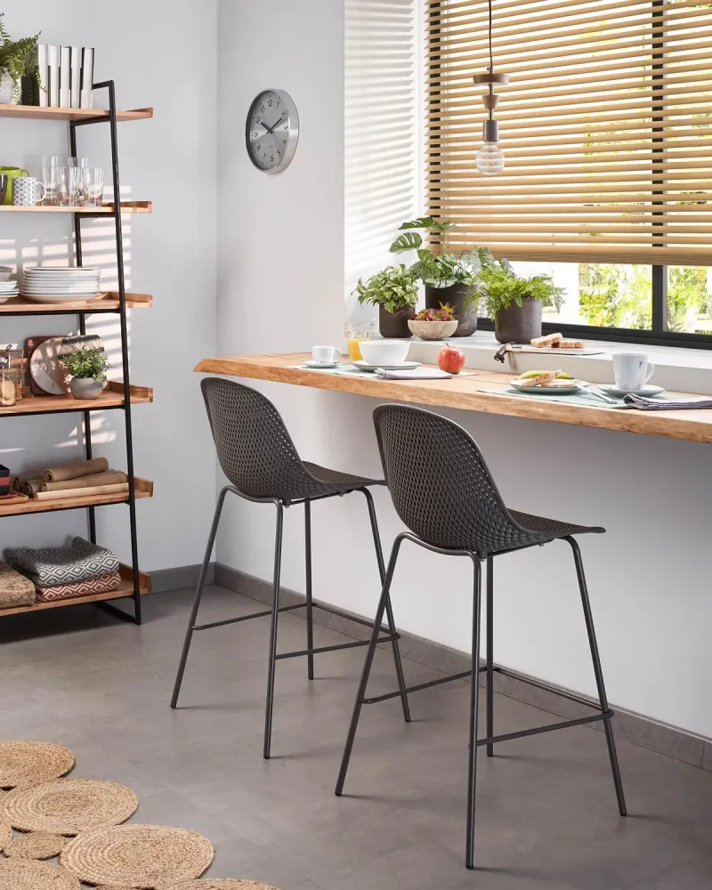 Sgabello da esterno Quinby grigio altezza 75 cm
