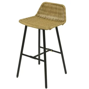 Sgabello da esterno vimini color naturale 48x46xh.87cm