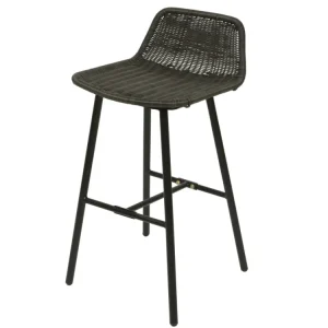 Sgabello da esterno vimini colore nero 48x46xh.87cm