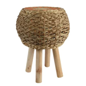 Sgabello etnico giacinto d'acqua colore naturale capacità 10 kg 38x50cm - Decoris