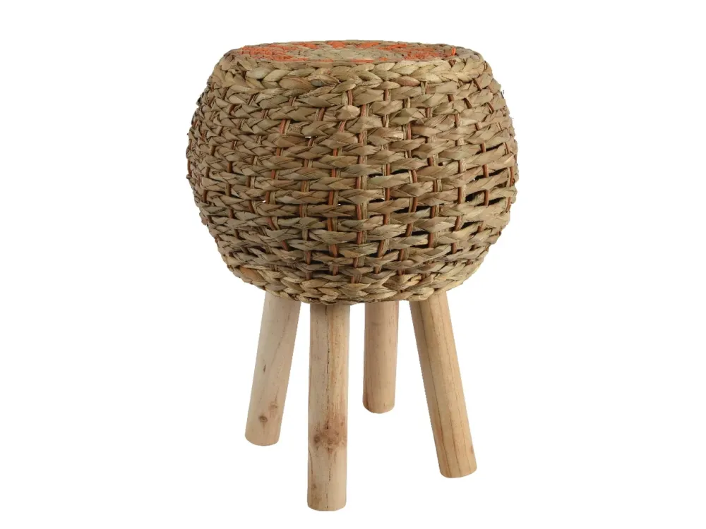 Sgabello etnico giacinto d'acqua colore naturale capacità 10 kg 38x50cm - Decoris