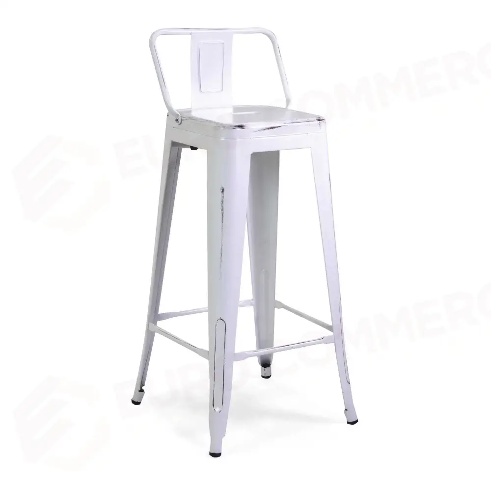 SGABELLO FERRO NEW BRISTOL BIANCO ANTICO C/ SCHIENALE CM42X42H94 - 8042960000 - VACCHETTI