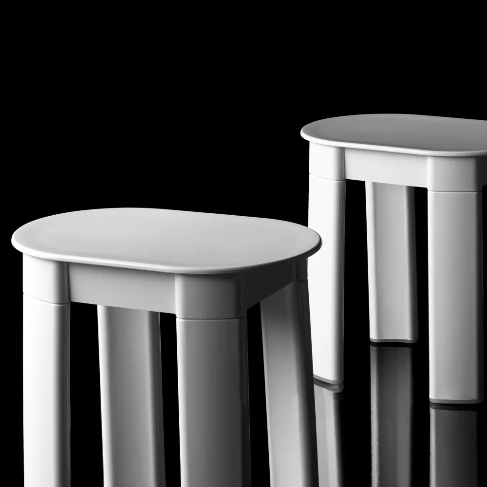 Sgabello Gedy collezione Tetra resine termoplastiche - Finitura Bianca