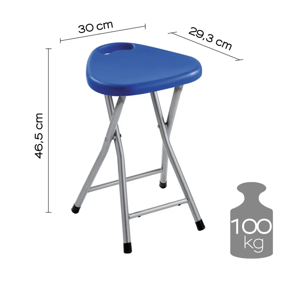 Sgabello Gedy richiudibile resine termoplastiche e metallo - Blu