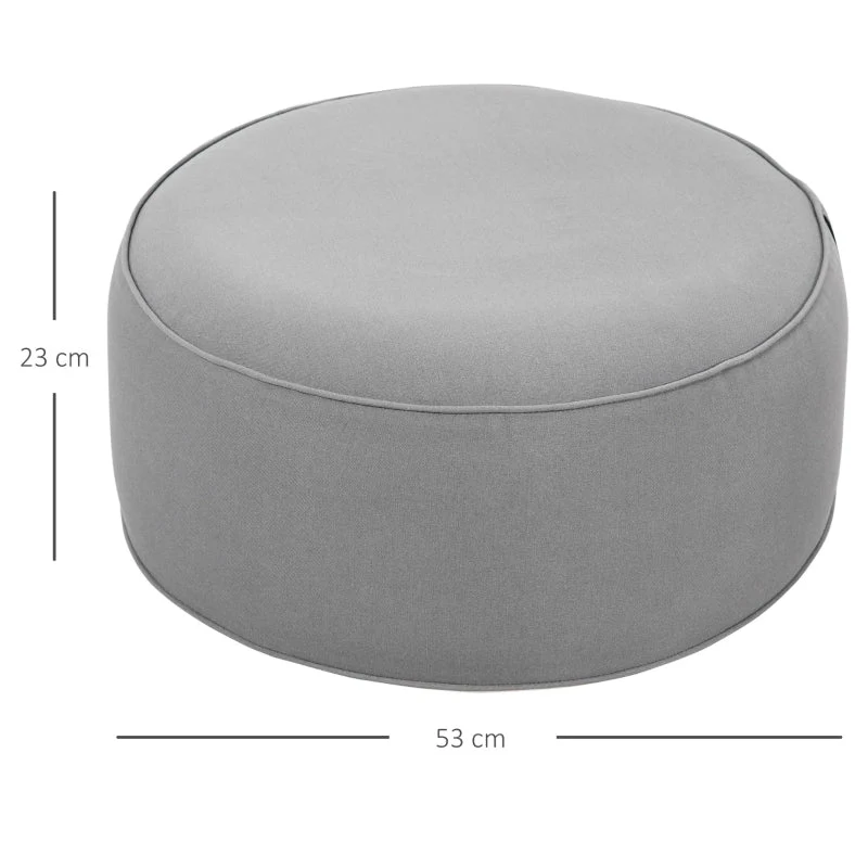 Sgabello gonfiabile, rivestimento lavabile, portata fino 150 kg, grigio scuro, 53x53x23 cm