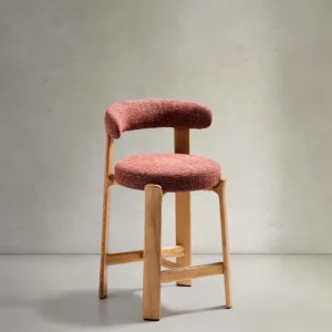 Sgabello granito realizzato terracotta<tc>ott</tc>ciniglia color e legno massello di frassino con F color naturale