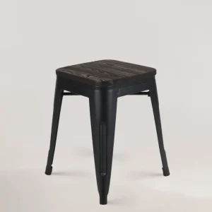 Sgabello di legno Lix nero