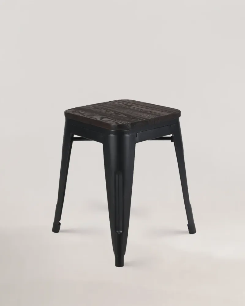 Sgabello di legno Lix nero